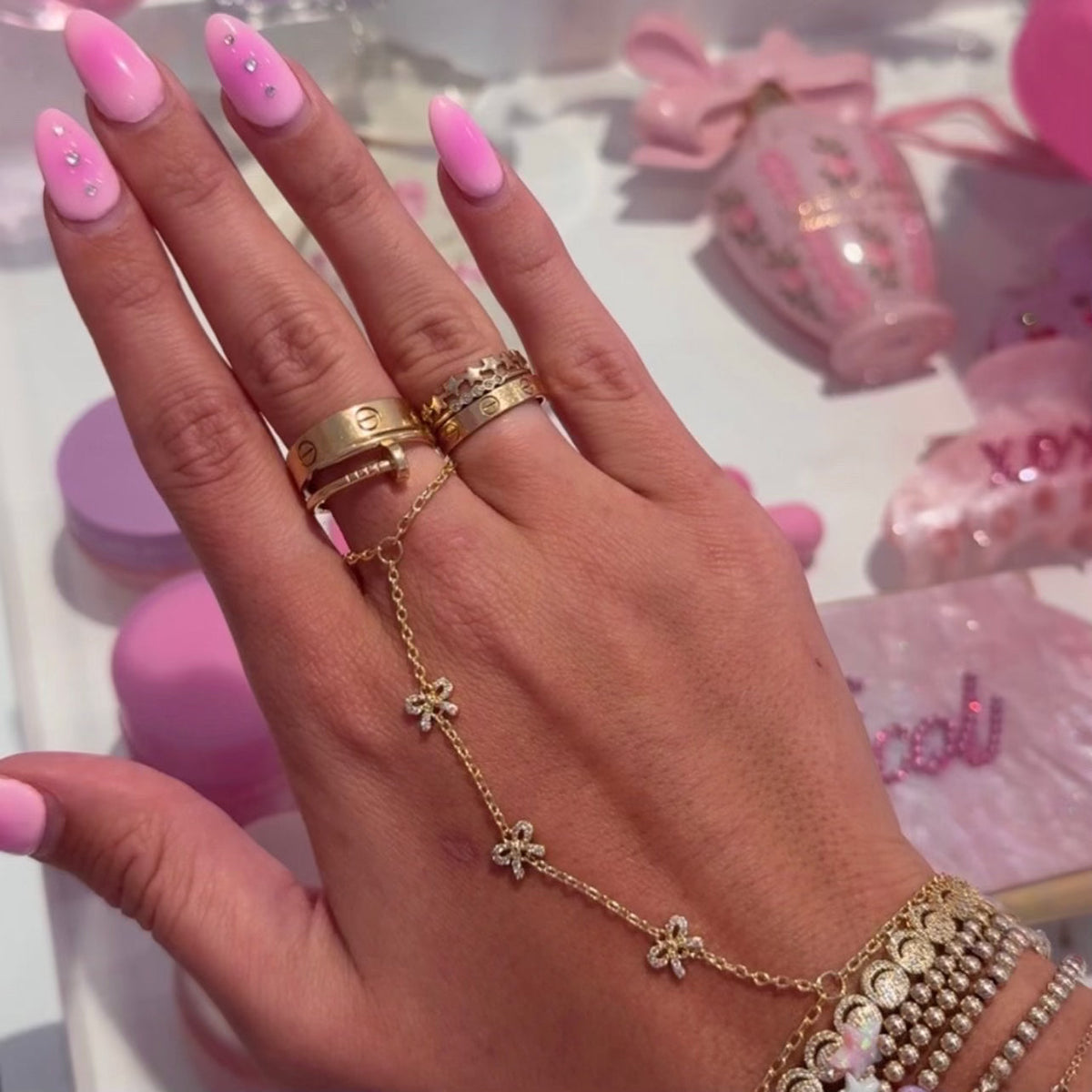 Gilded Bow Hand Chain
