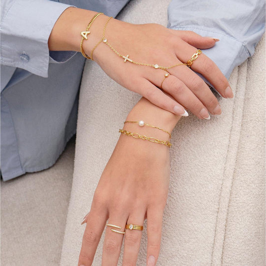 Double Cross Me Hand Chain