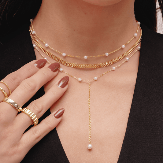 Sweet Pearl Lariat Necklace